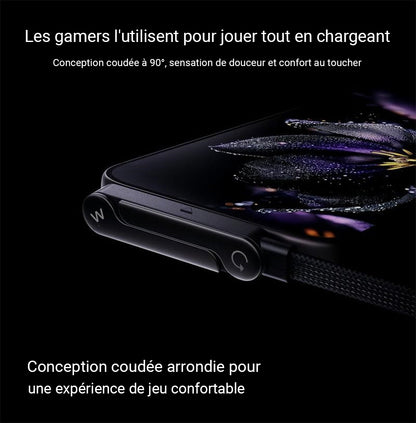 Câble de charge ultra-rapide 240W 2-en-1 avec support pour téléphone