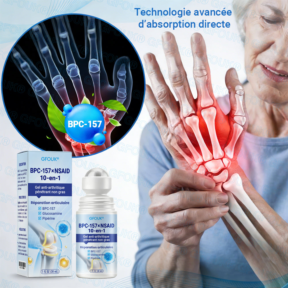 Boutique Officielle 🇫🇷 | GFOUK® Gel Anti-Arthrite 10-en-1 Pénétrant et Non Gras BPC-157 × AINS (Traite l’arthrite, la neuropathie, le rhumatisme, les blessures sportives et plus encore)
