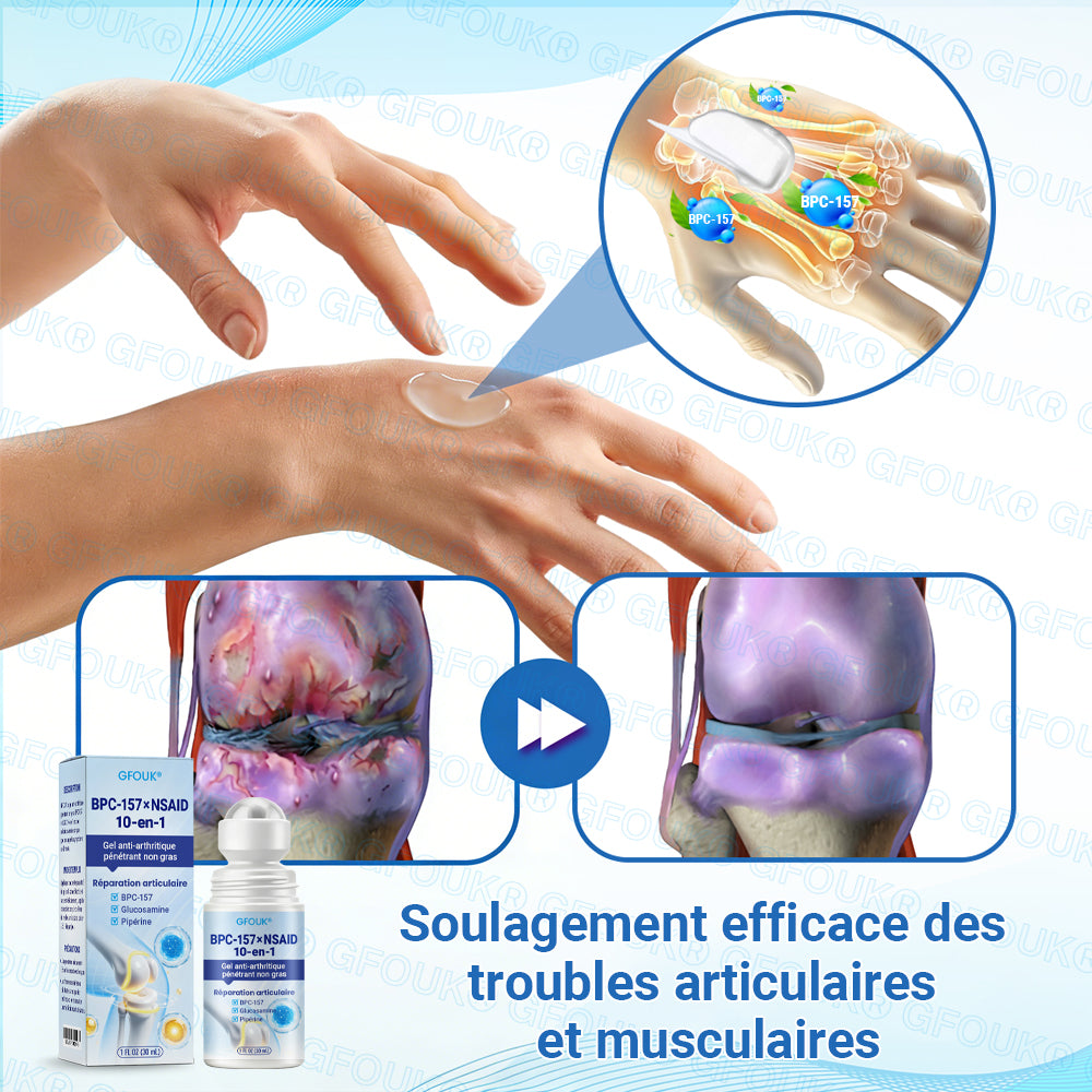 Boutique Officielle 🇫🇷 | GFOUK® Gel Anti-Arthrite 10-en-1 Pénétrant et Non Gras BPC-157 × AINS (Traite l’arthrite, la neuropathie, le rhumatisme, les blessures sportives et plus encore)