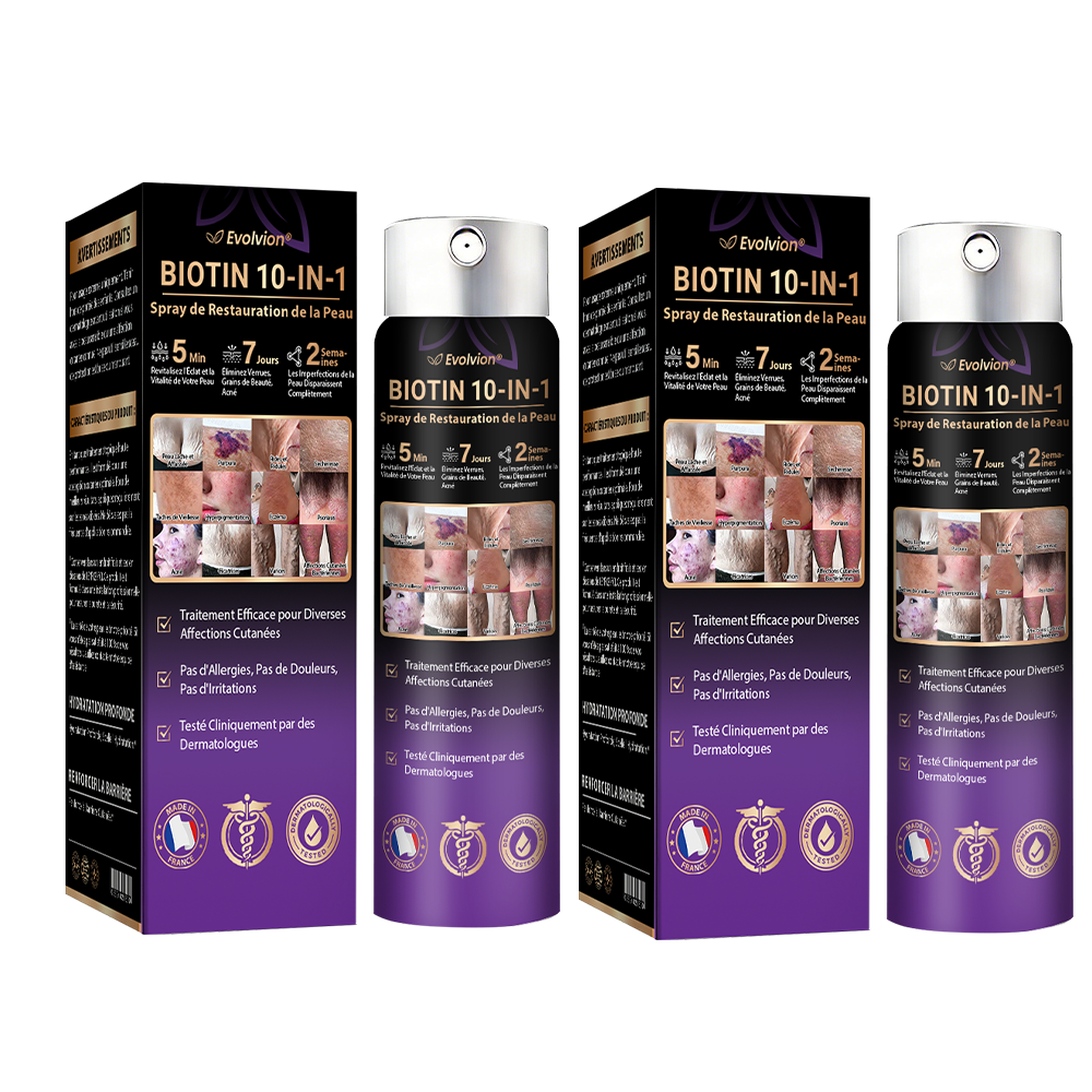 Fabriqué et expédié depuis la France ✨Spray de Restauration de la Peau Biotine 10-en-1 Evolvion®🍀