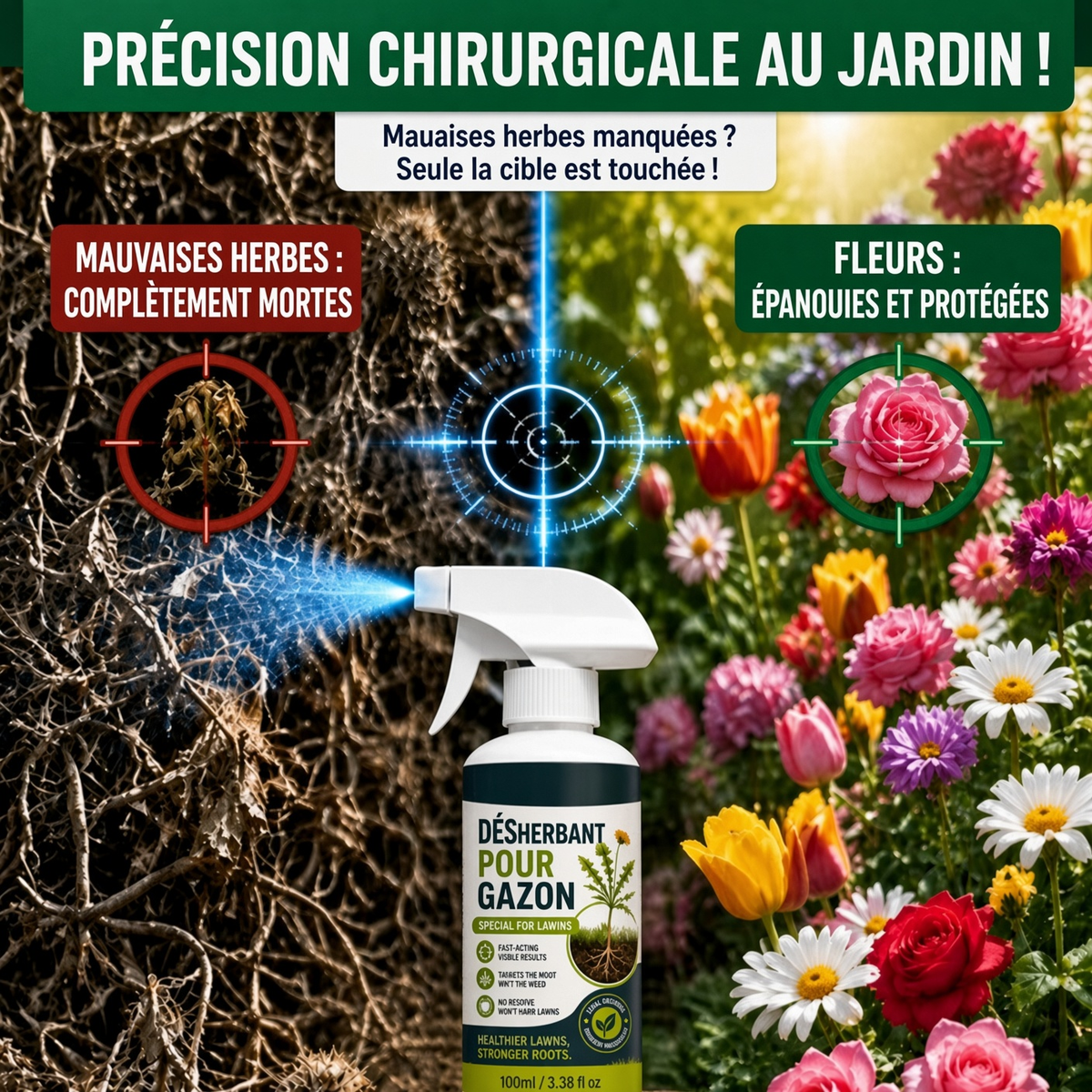 🏆🔥 50 % DE RÉDUCTION🔥 🌿 Désherbant – Efficace contre les mauvaises herbes & leur repousse | Jardin, allées & cour ⚡