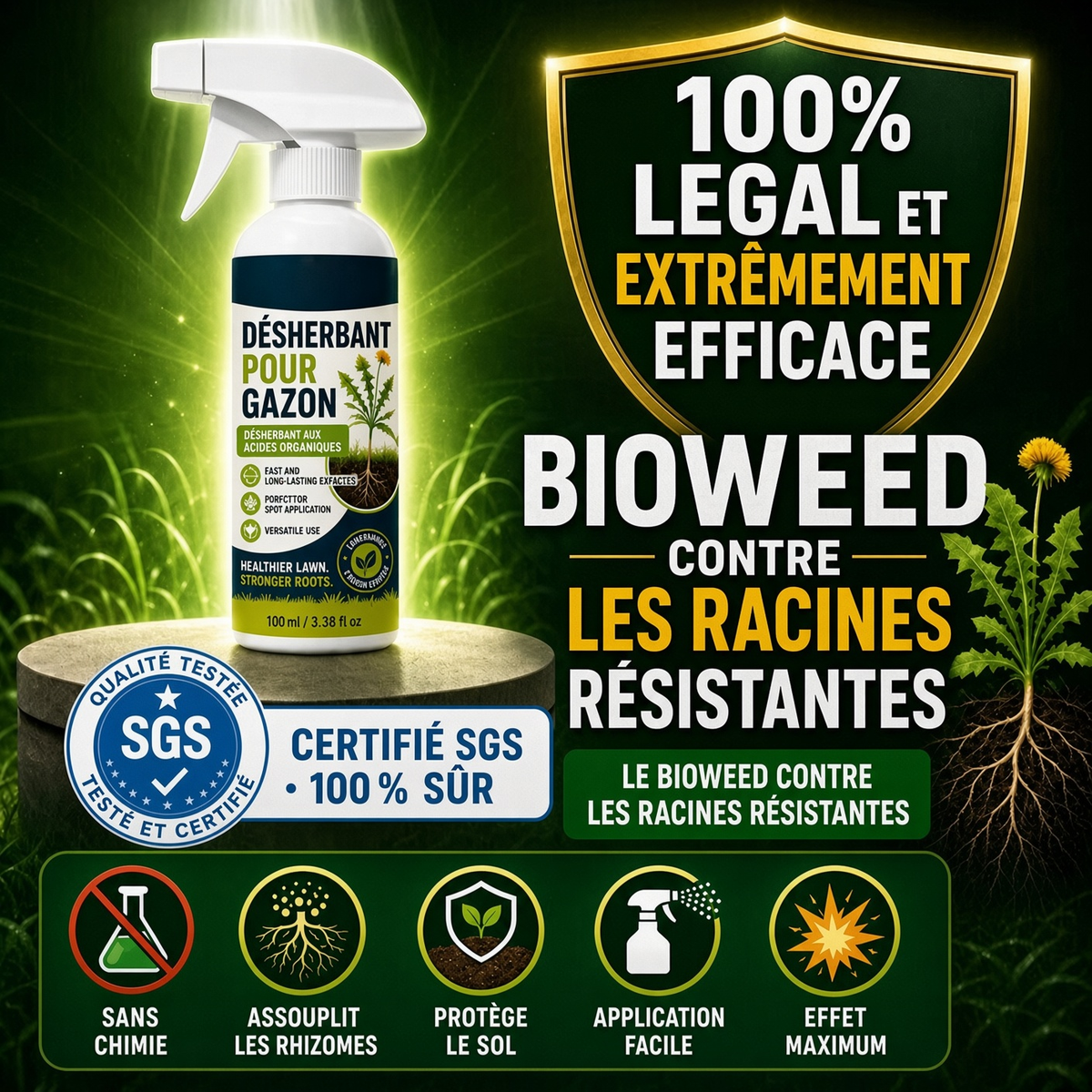 🏆🔥 50 % DE RÉDUCTION🔥 🌿 Désherbant – Efficace contre les mauvaises herbes & leur repousse | Jardin, allées & cour ⚡