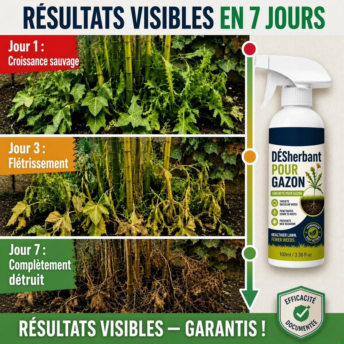 🏆🔥 50 % DE RÉDUCTION🔥 🌿 Désherbant – Efficace contre les mauvaises herbes & leur repousse | Jardin, allées & cour ⚡