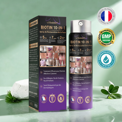 Fabriqué et expédié depuis la France ✨Spray de Restauration de la Peau Biotine 10-en-1 Evolvion®🍀