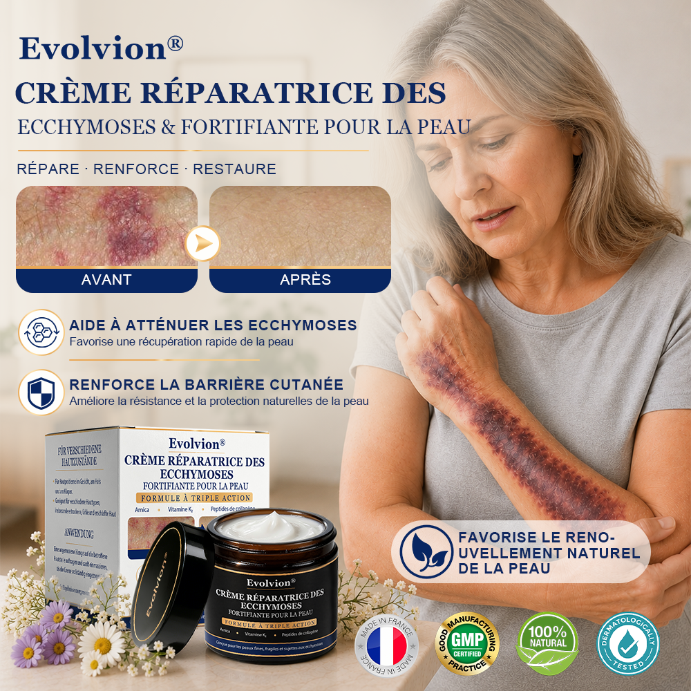 ✨ Crème Evolvion® pour la réparation des ecchymoses et le renforcement de la peau -up