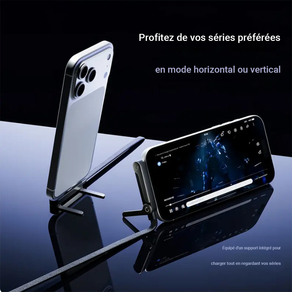 Câble de charge ultra-rapide 240W 2-en-1 avec support pour téléphone