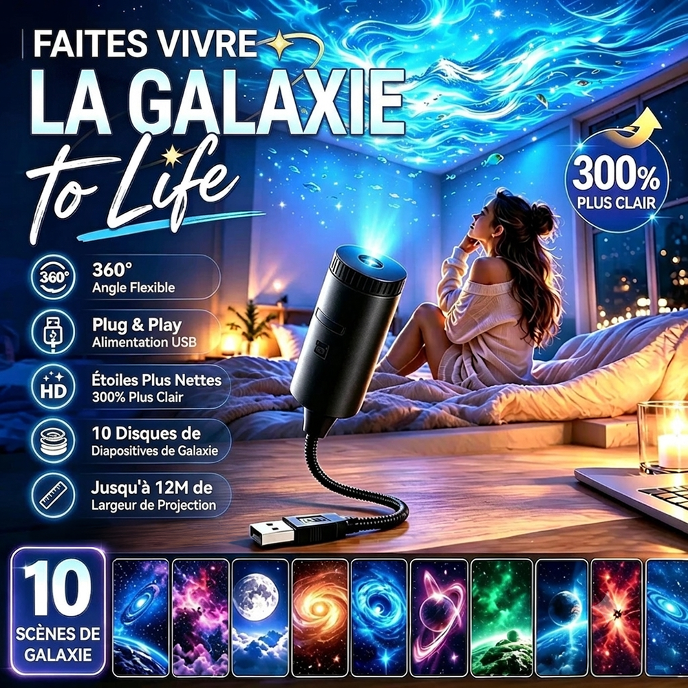 💡BVJ® Veilleuse projecteur HD Galaxie & Océan Plug-and-Play 🥳 Plus de 50 000 utilisateurs satisfaits🏆