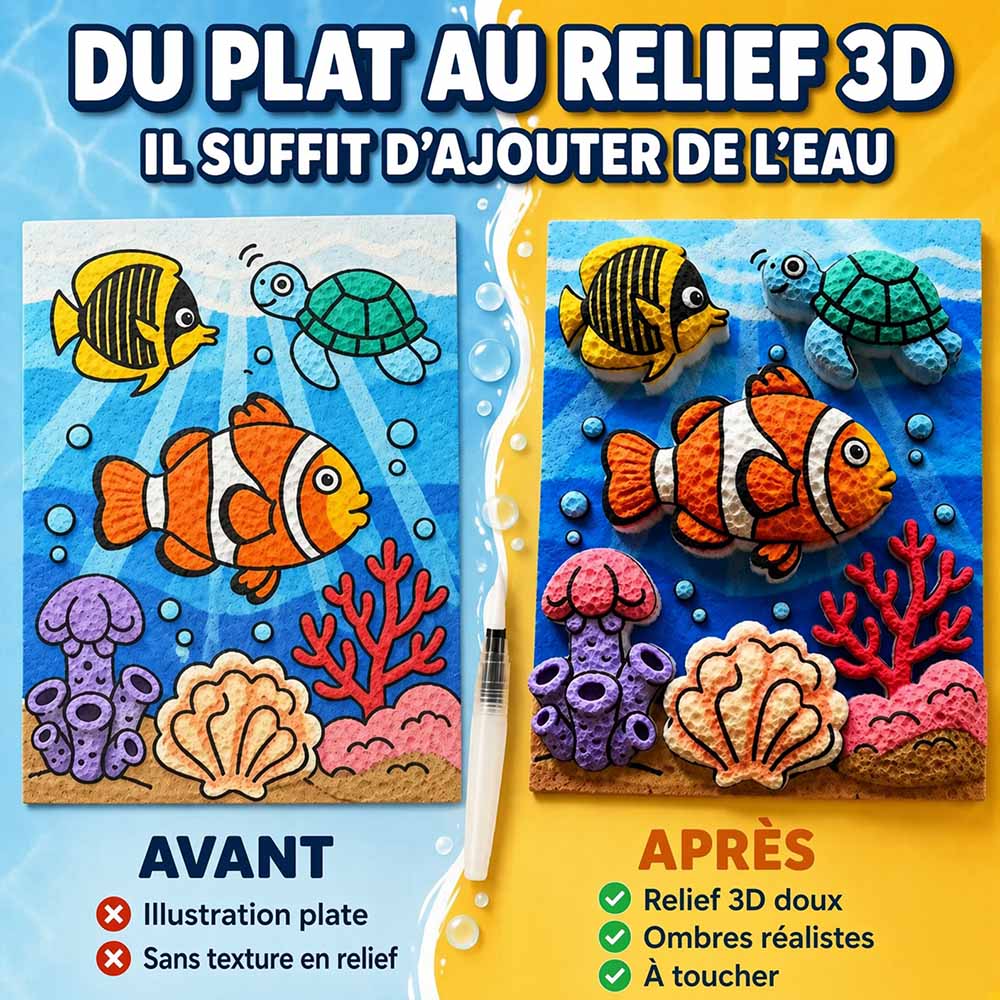 IEY® Papier à texture gonflante 3D 🌼