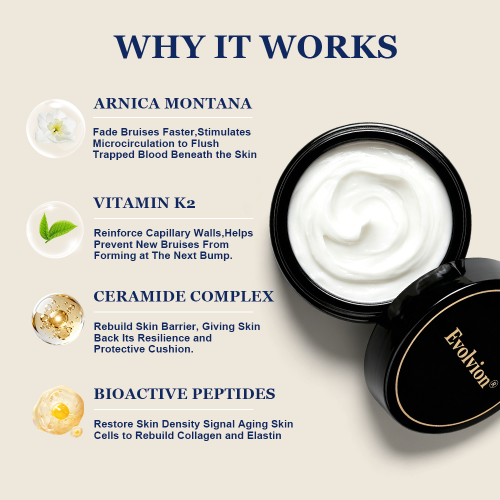 ✨ Crème Evolvion® pour la réparation des ecchymoses et le renforcement de la peau 🌼