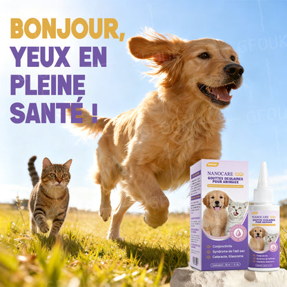👩‍⚕️ GFOUK® NanoSoin Gouttes Oculaires pour Animaux ☑️ Approuvées par l’ANMV | Soulagent la conjonctivite, la sécheresse oculaire, la cataracte et la kératite 🐶😸