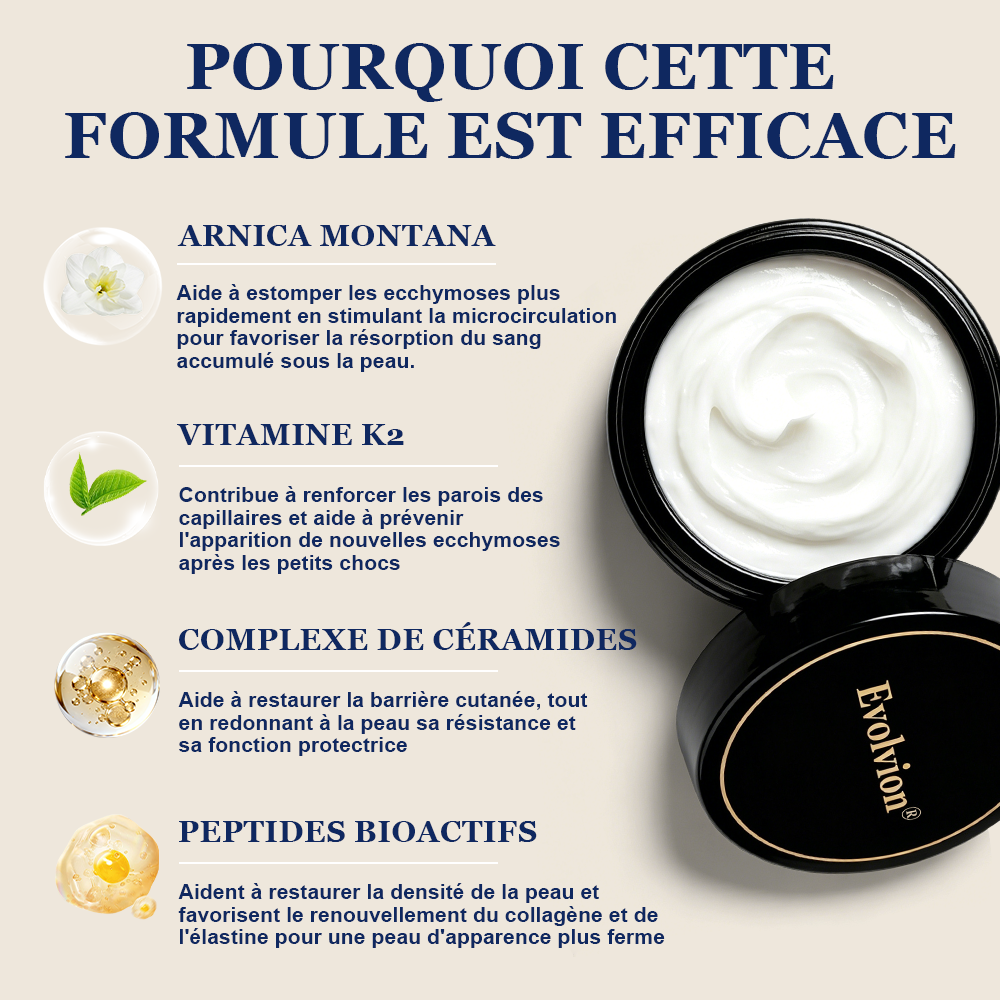 ✨ Crème Evolvion® pour la réparation des ecchymoses et le renforcement de la peau -up