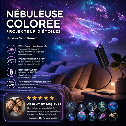 💡BVJ® Veilleuse projecteur HD Galaxie & Océan Plug-and-Play 🥳 Plus de 50 000 utilisateurs satisfaits🏆