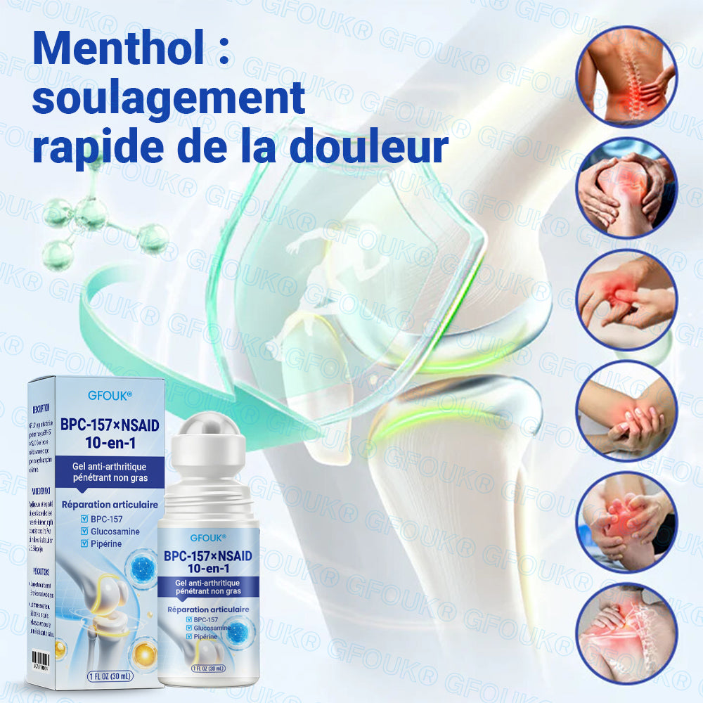 Boutique Officielle 🇫🇷 | GFOUK® Gel Anti-Arthrite 10-en-1 Pénétrant et Non Gras BPC-157 × AINS (Traite l’arthrite, la neuropathie, le rhumatisme, les blessures sportives et plus encore)