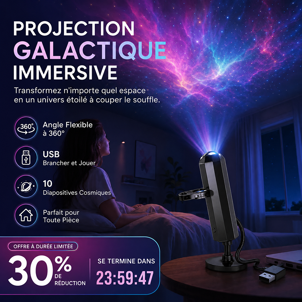 💡BVJ® Veilleuse projecteur HD Galaxie & Océan Plug-and-Play 🥳 Plus de 50 000 utilisateurs satisfaits🏆