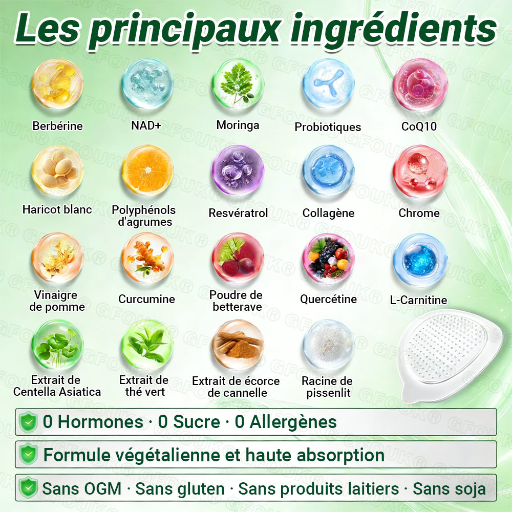 Boutique officielle 🇫🇷 | GFOUK® Moringa · Berberine × NAD+ 10-en-1 Patch Avancé Nano Microneedle🍀
