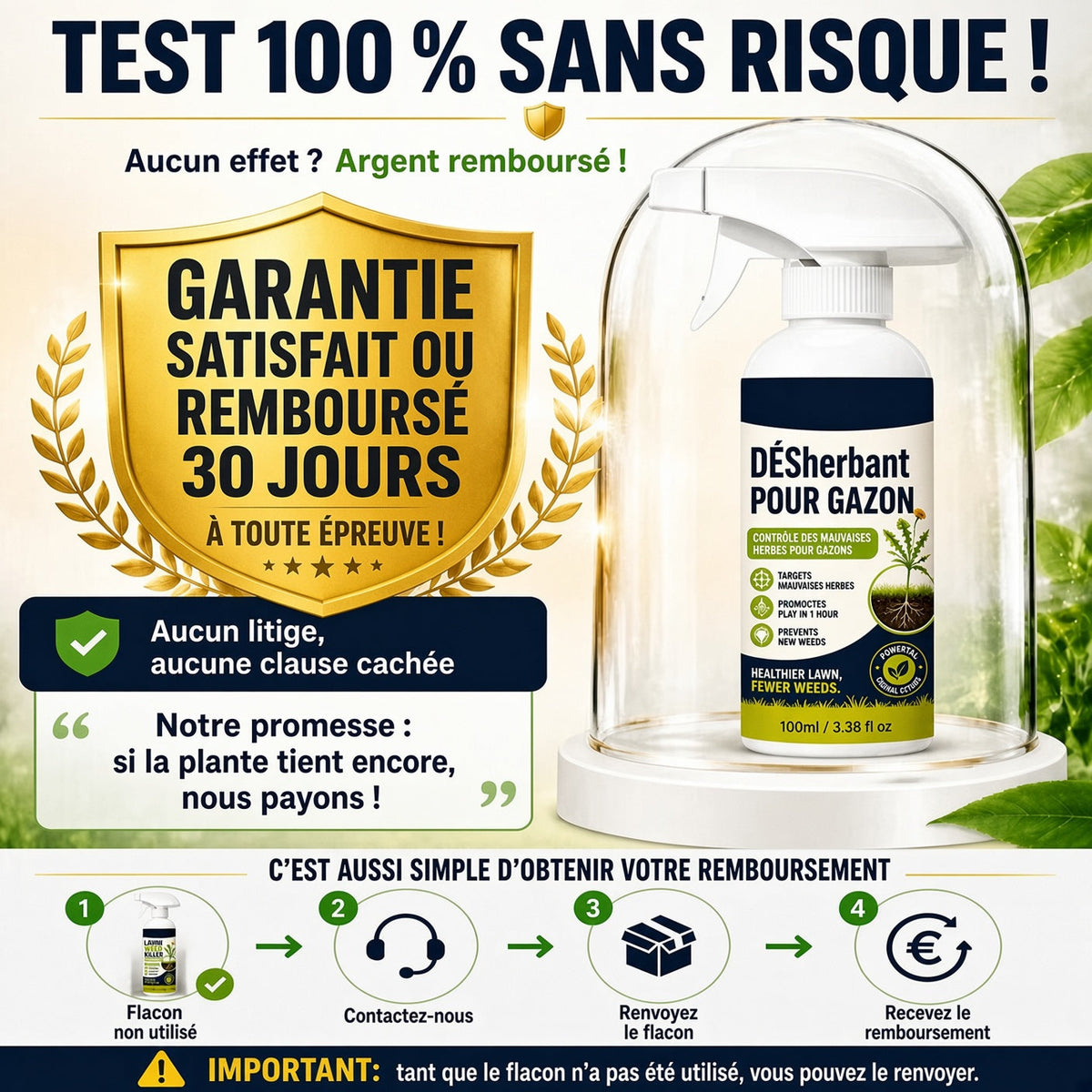 🏆🔥 50 % DE RÉDUCTION🔥 🌿 Désherbant – Efficace contre les mauvaises herbes & leur repousse | Jardin, allées & cour ⚡