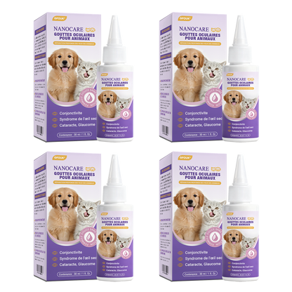 👩‍⚕️ GFOUK® NanoSoin Gouttes Oculaires pour Animaux ☑️ Approuvées par l’ANMV | Soulagent la conjonctivite, la sécheresse oculaire, la cataracte et la kératite 🐶😸