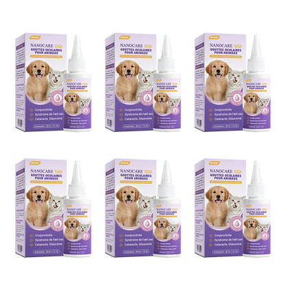 👩‍⚕️ GFOUK® NanoSoin Gouttes Oculaires pour Animaux ☑️ Approuvées par l’ANMV | Soulagent la conjonctivite, la sécheresse oculaire, la cataracte et la kératite 🐶😸