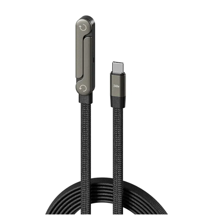 Câble de charge ultra-rapide 240W 2-en-1 avec support pour téléphone