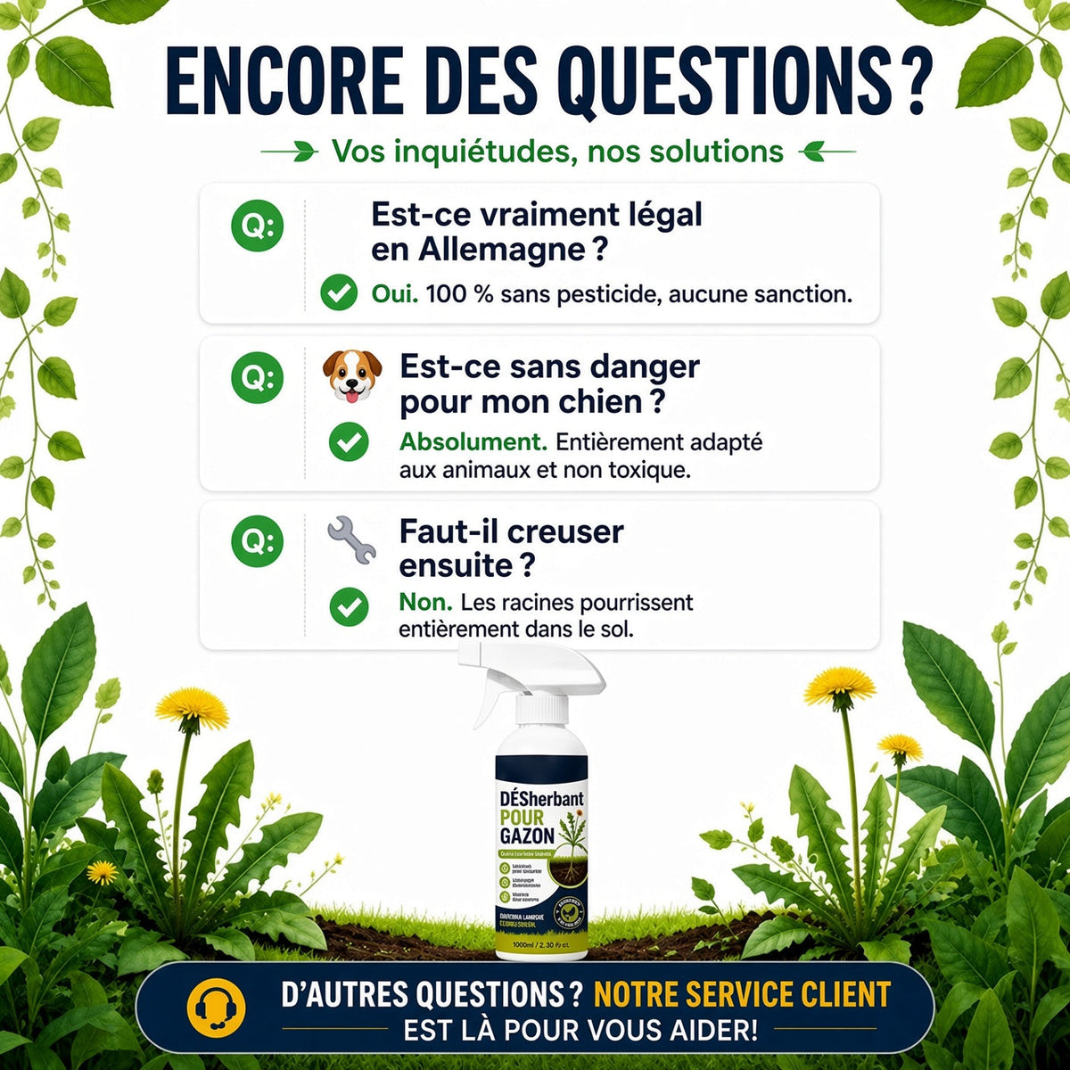 🏆🔥 50 % DE RÉDUCTION🔥 🌿 Désherbant – Efficace contre les mauvaises herbes & leur repousse | Jardin, allées & cour ⚡
